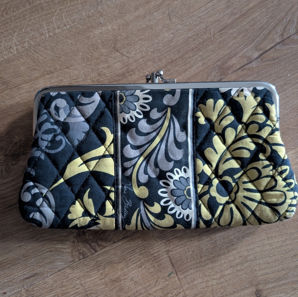 Vera Bradley Black and Yellow Quilted‎ Clutch